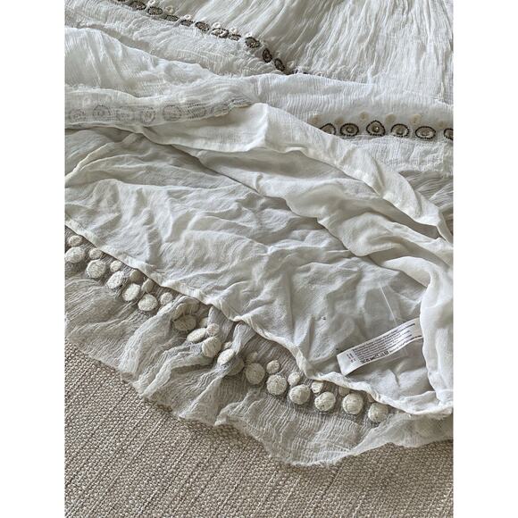 Free People “Twilight” Beaded Mini Dress L Plunge V-Neck Racerback Night Out - Picture 10 of 14